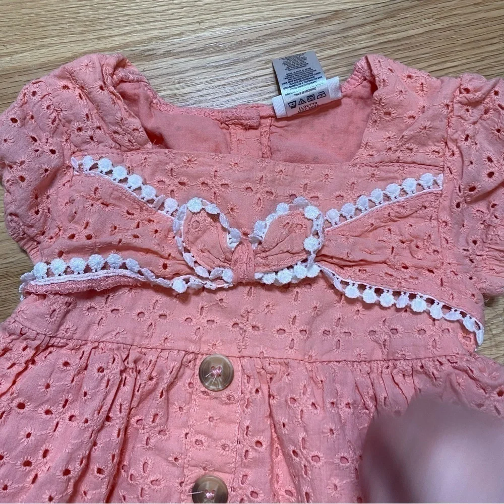 Size 5 Shirt Bundle Carter’s Heart Print Blue Striped Button Top Lace Peach